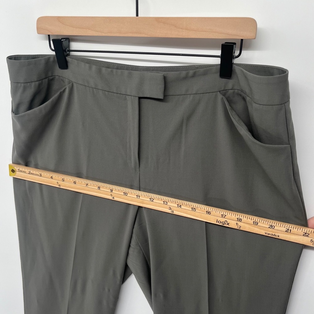 Lafayette 148 New York Irving Pants Women 14 Green Virgin Wool Ankle Trousers - Picture 6 of 8